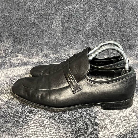 Gucci Men's Black Leather Slip on Loafers Size US 6.5 - Picture 1 of 9